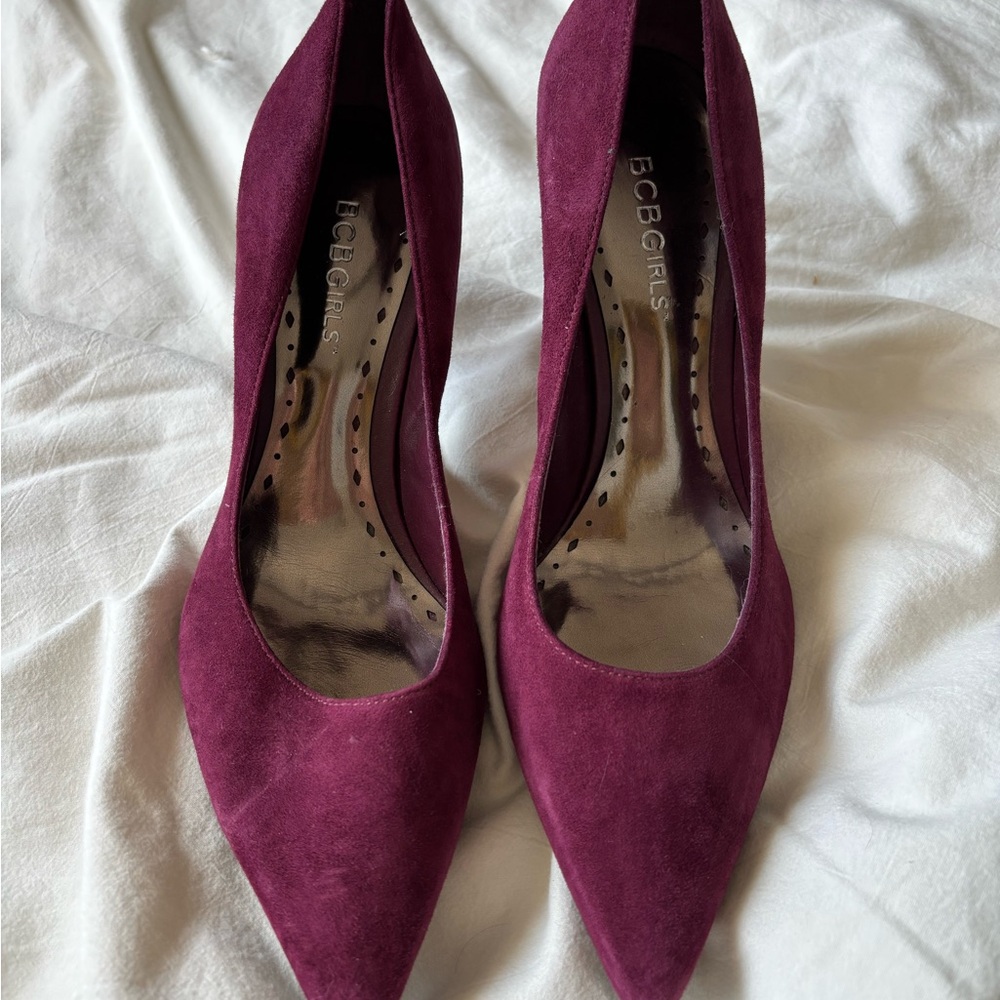 BCBGirls Plum Suede Heels